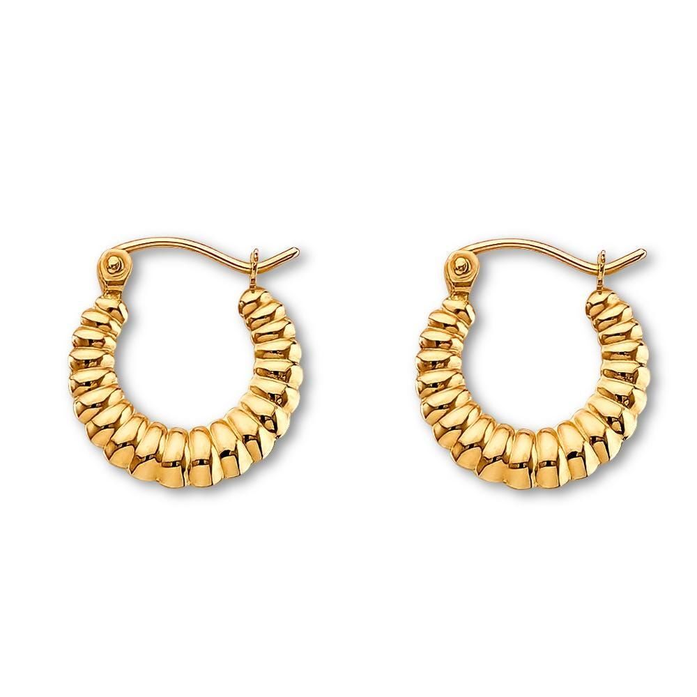 14K Yellow Gold Hollow Hoop Earrings By Tehrani Jewelry